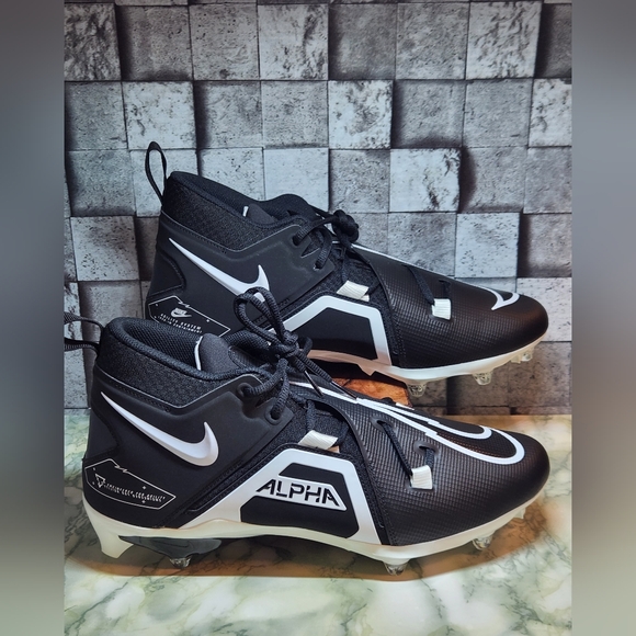Nike Alpha Menace Pro 3 Mid Detachable Black Football Cleats Size 13 .. - Picture 1 of 9